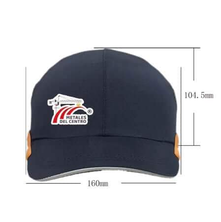 GORRA DE SEGURIDAD con logotipo personalizado, diseñada para protección y comodidad en el trabajo.