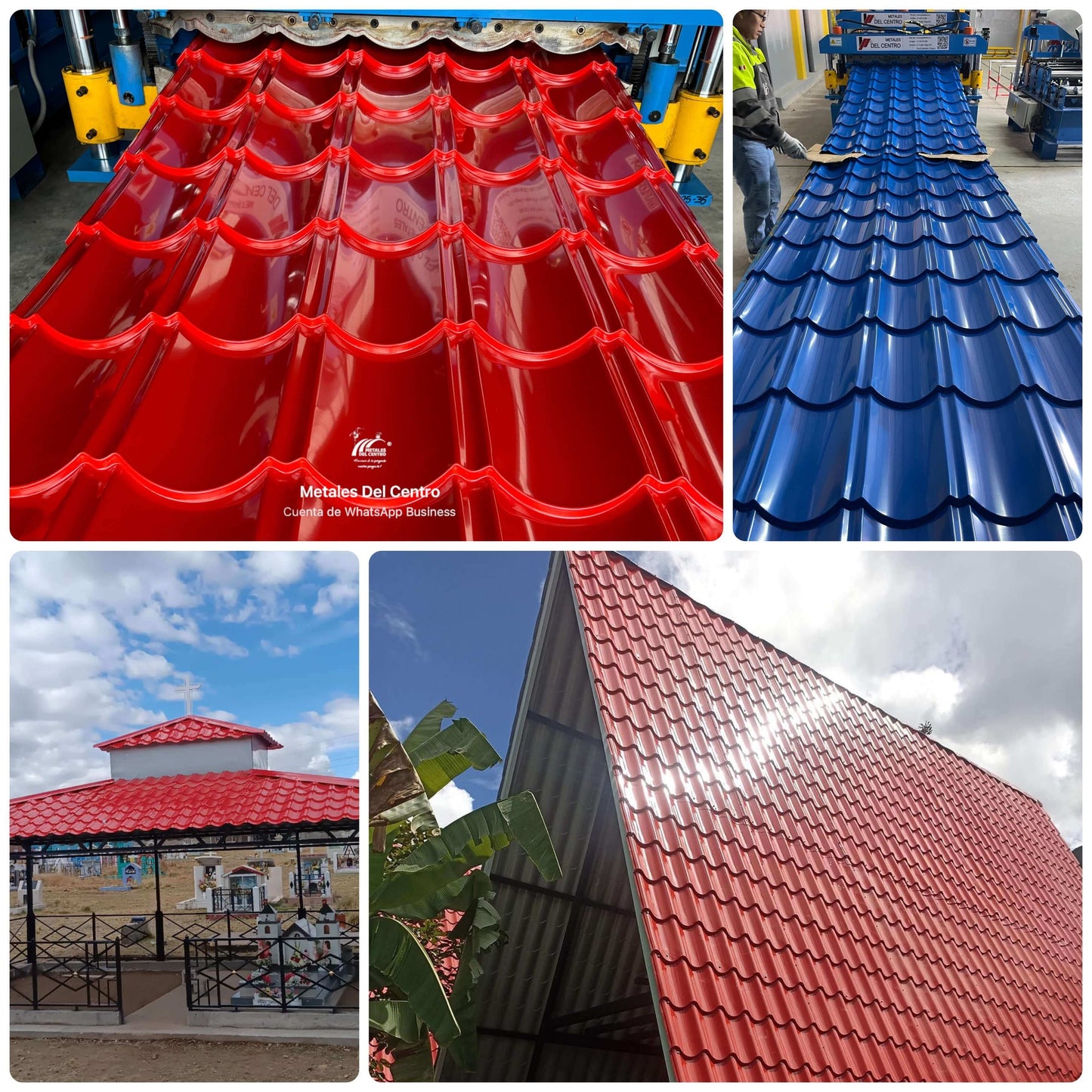 Tejas ALUZINC en varios colores, ideal para construcción de locales comerciales, casas y colegios.