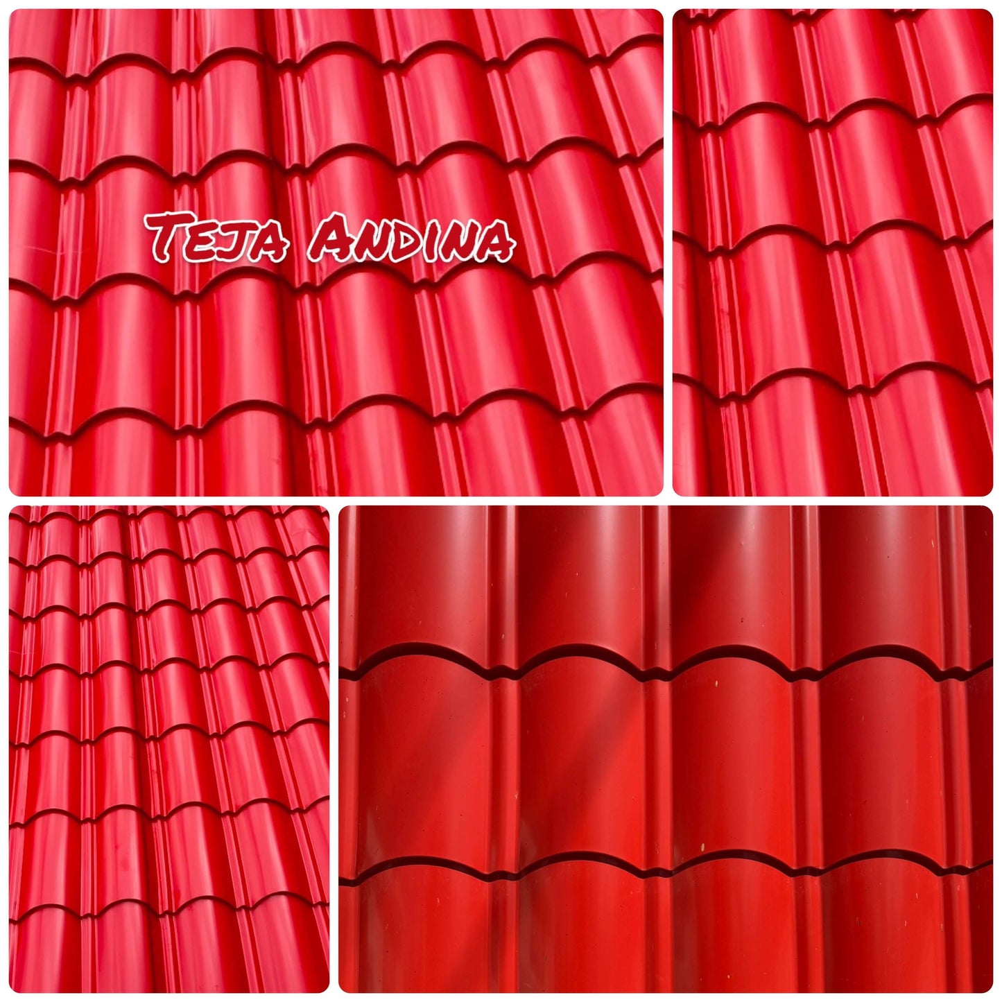 Teja Andina en color rojo con diseño atractivo, ideal para construcción de locales y casas de campo.
