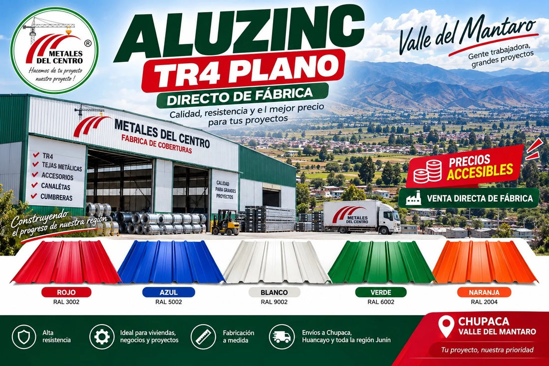Aluzinc Precio 2026: Costos de Cobertura TR4 y Teja en la Sierra