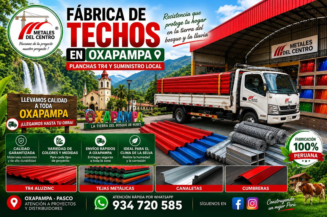 Fábrica de Techos en Oxapampa: Fibra de Vidrio TR4 y Aluzinc