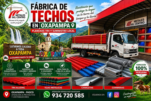 Fábrica de Techos en Oxapampa: Fibra de Vidrio TR4 y Aluzinc