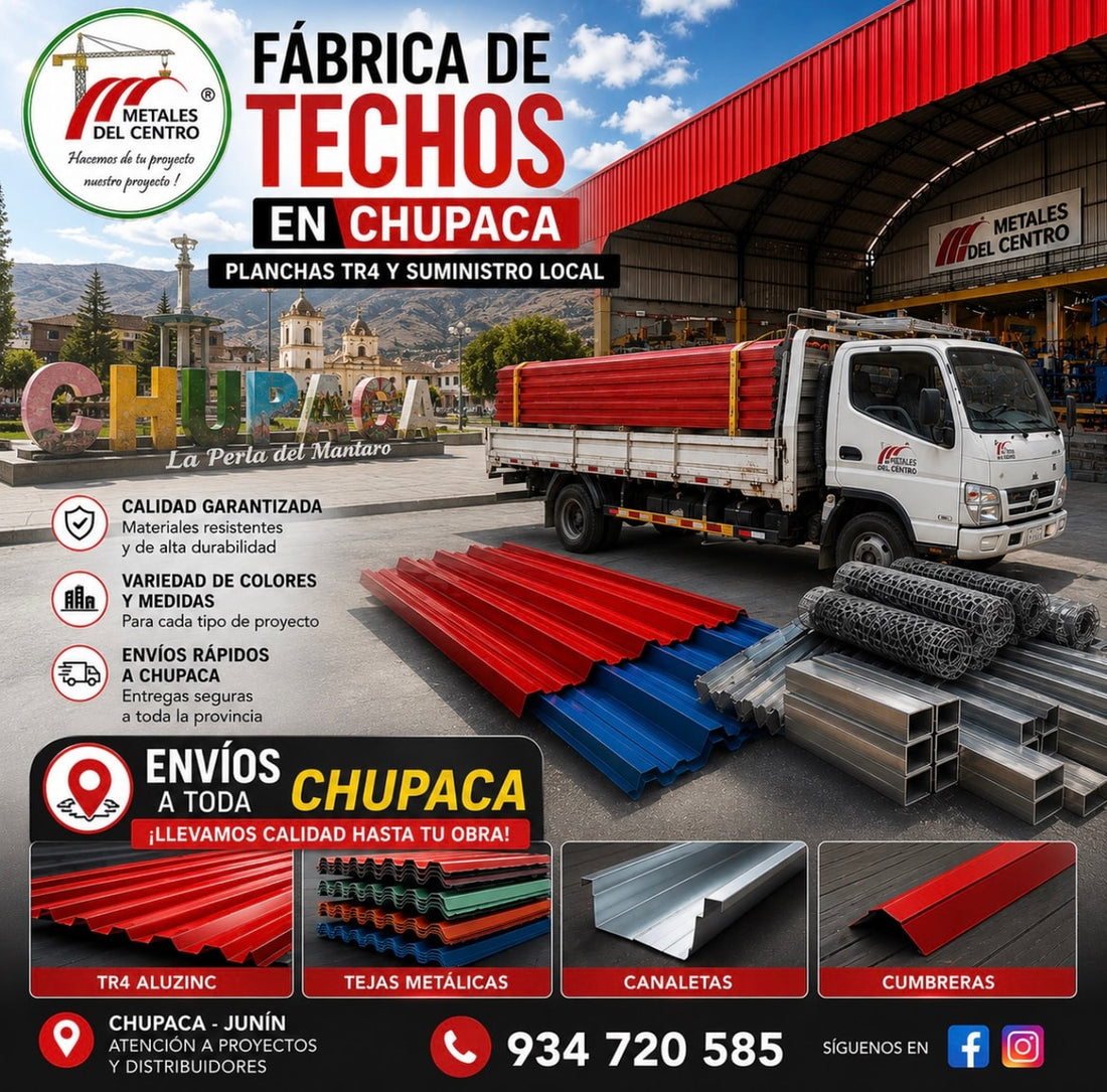 Fábrica de techos en Chupaca: suministrando techos TR4 y materiales de construcción directamente.