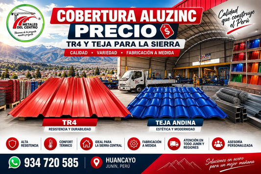 Cobertura Aluzinc: Precio por m² en la Sierra Central 2026