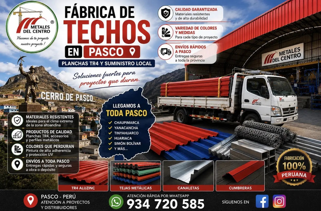 Fábrica de Techos en Pasco: Aluzinc y Fibra de Vidrio TR4