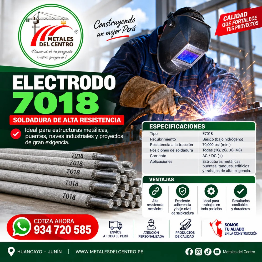 Electrodo 7018: Especificaciones y Uso en Soldadura Estructural
