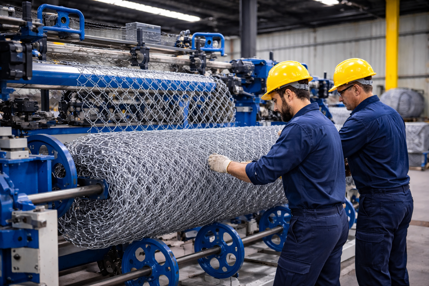 Malla olímpica galvanizada en rollos, ideal para cercas en instalaciones deportivas y residenciales.