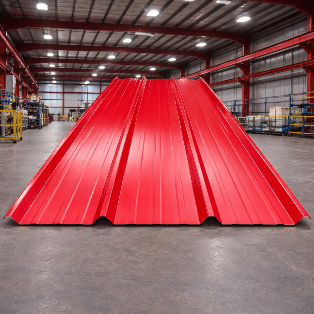 Cobertura Aluzinc TR4 resistente de color rojo, alta calidad y excelente protección contra la corrosión.